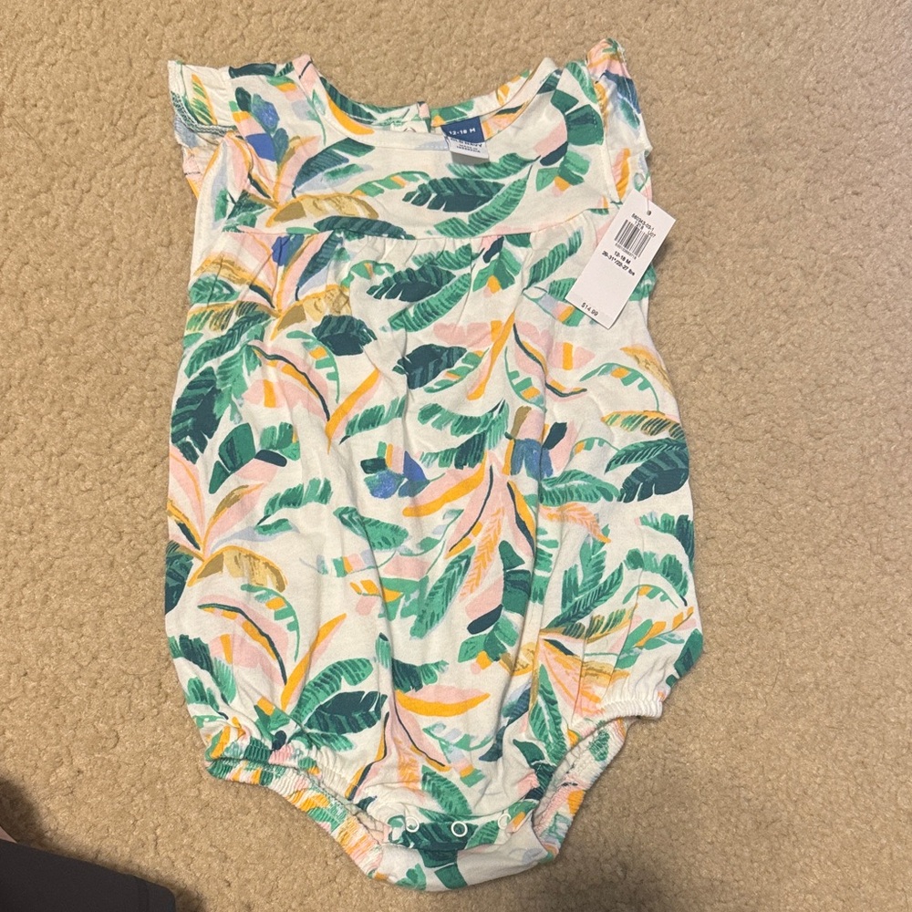 Old Navy Tropical Print Kids One Piece - Green, Blue, Yellow